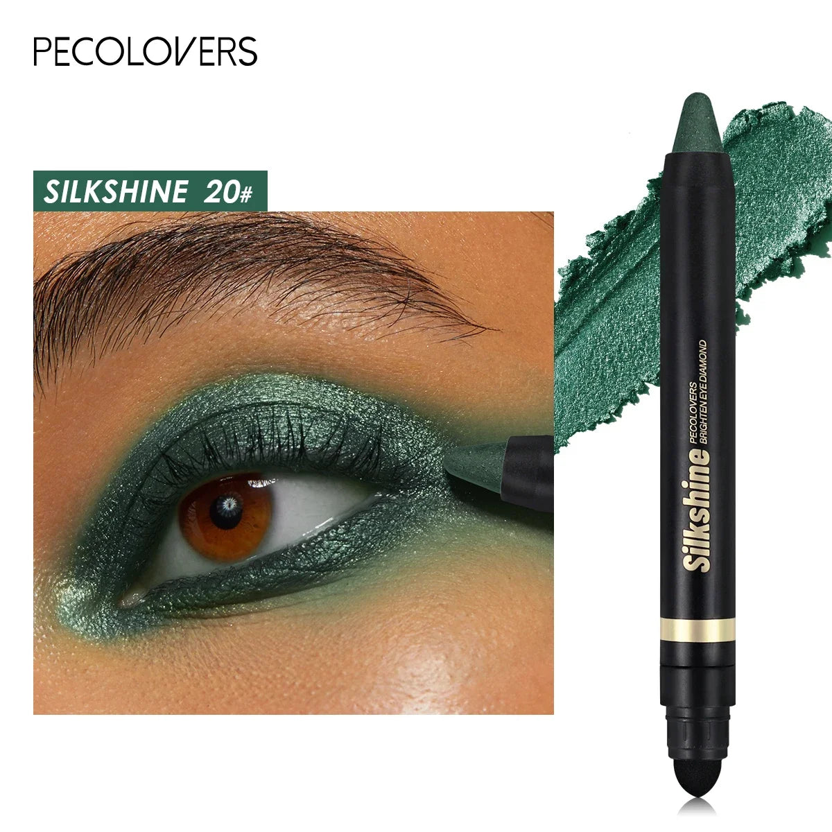Colorful Shimmer Eyeshadow Stick Double Ended Metallic Pearlescent Highlighter Makeup Pigment Silkworm Eyeshadow Pen