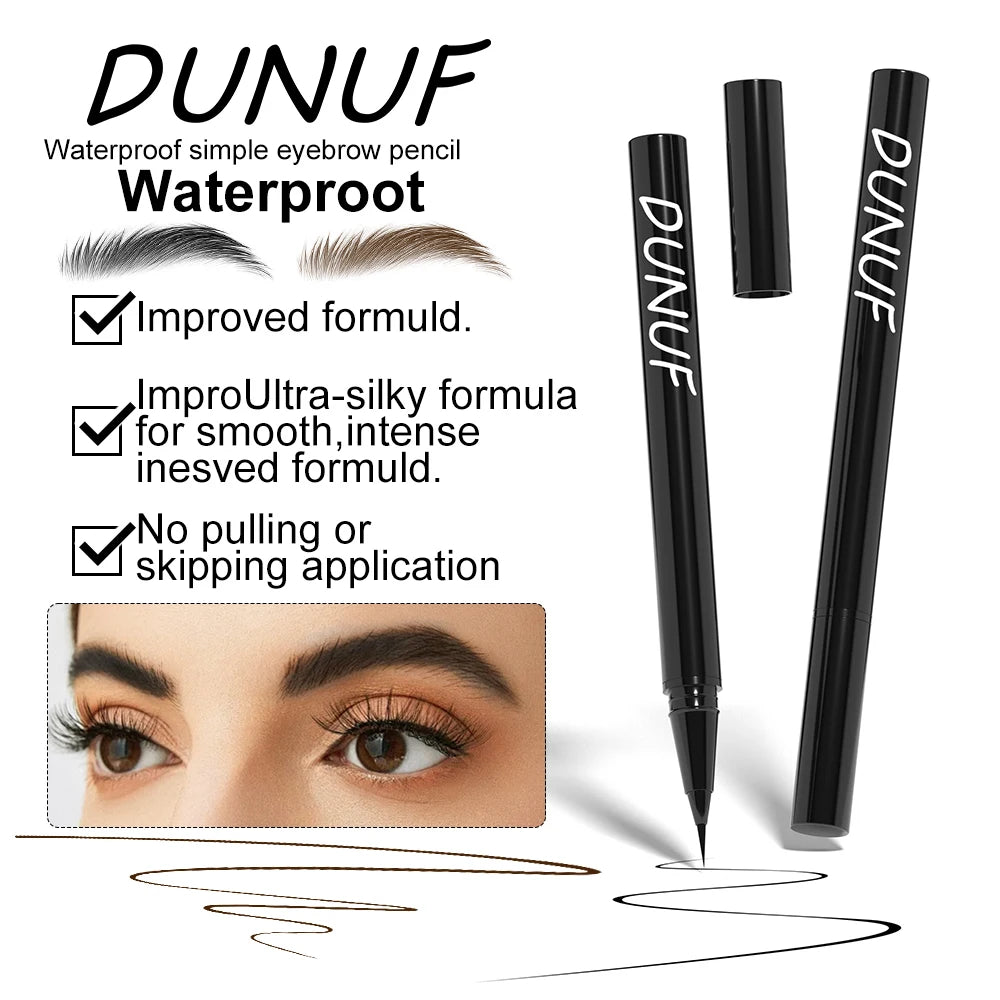 DUNUF Long-lasting Liquid Eyebrow Pencil Ultra-fine Anti-stain, Waterproof and Perspiration-proof Quick Drying Eyeliner