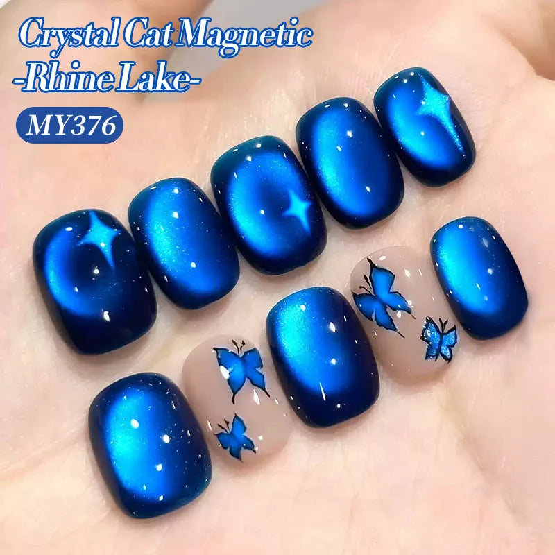 BORN PRETTY 10ml Rhine Lake Blue Cat Magnetic Gel Dark Blue Glitter Soak Off UV Gel Nail Art Varnish Manicure Nail Art Salon