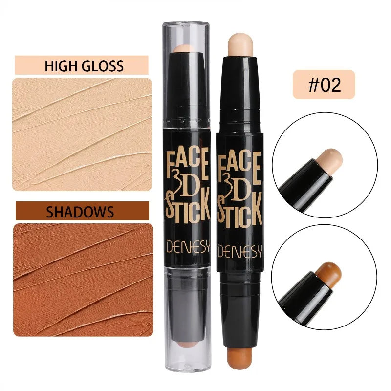 Face Freckles Double Head Concealer Pen Long Lasting White Dark Circles Corrector Contour Eye Stick Pencil Cosmetic Makeup
