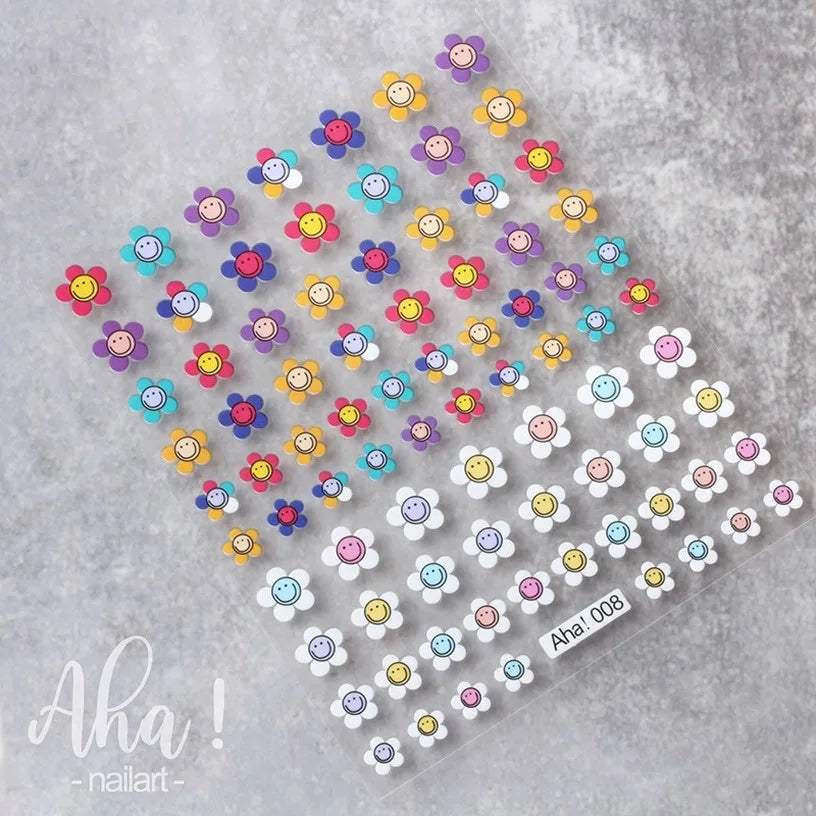 3D Yellow Smile Nlail Art Stickers Nail Decals for Nails Smile Face Manicure Japanese Design DIY Cute Nail Decals Accessories