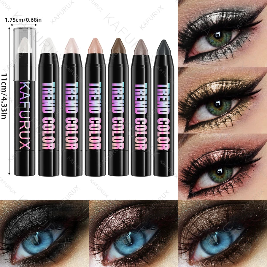 19 Colors Glitter Eye Shadow Pen Waterproof Metallic Matte Nude Eye Shadow Korean Makeup Gifts Purple Blue Brown Green Cosmetic
