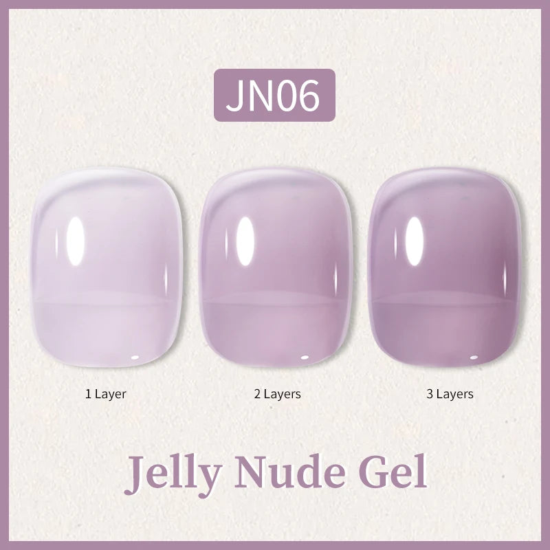 BORN PRETTY 10ml Glitter Pink Nude Jelly Nail Gel Polish Varnis Semi-permanent Sheer Translucent UV LED Soak Off Gel Polish