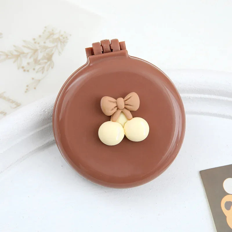 Cute Kid Hair Brushes Mini Lovely Cartoon Bear Hair Combs with Mirror for Children Girl Small Portable Massage Comb Hair Rope