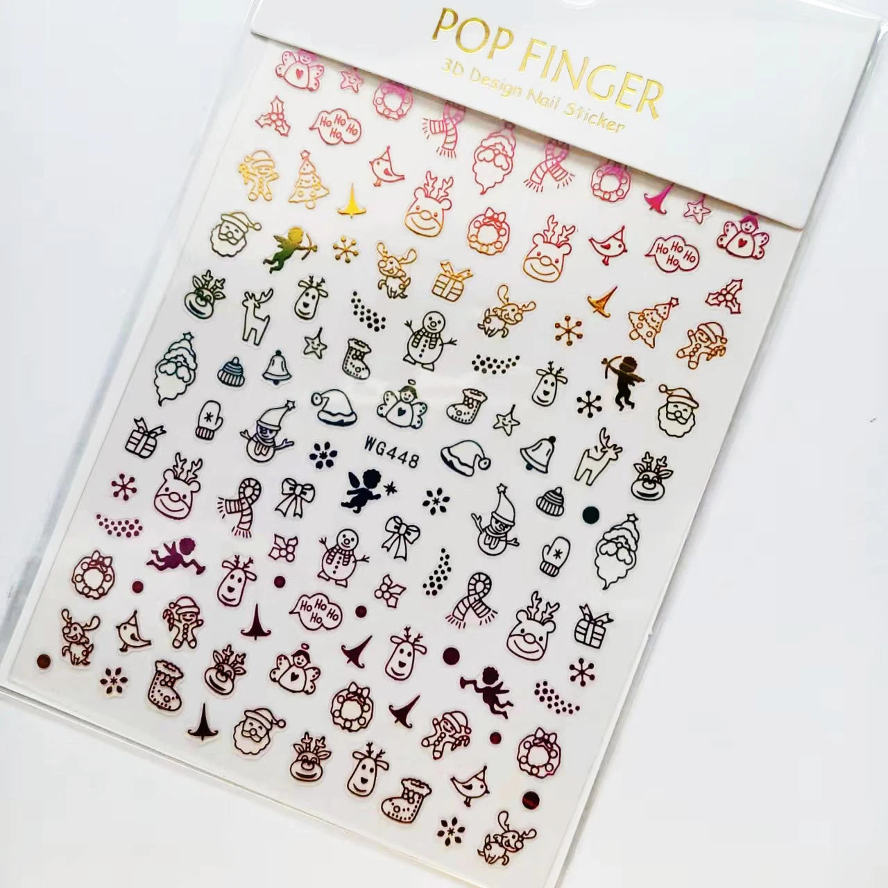 Sliver Bronzing 3D Christmas Nail Art Decoration Sticker Sparkly White Colorful Glitter Geometry Snowflake Winter Slider Foil