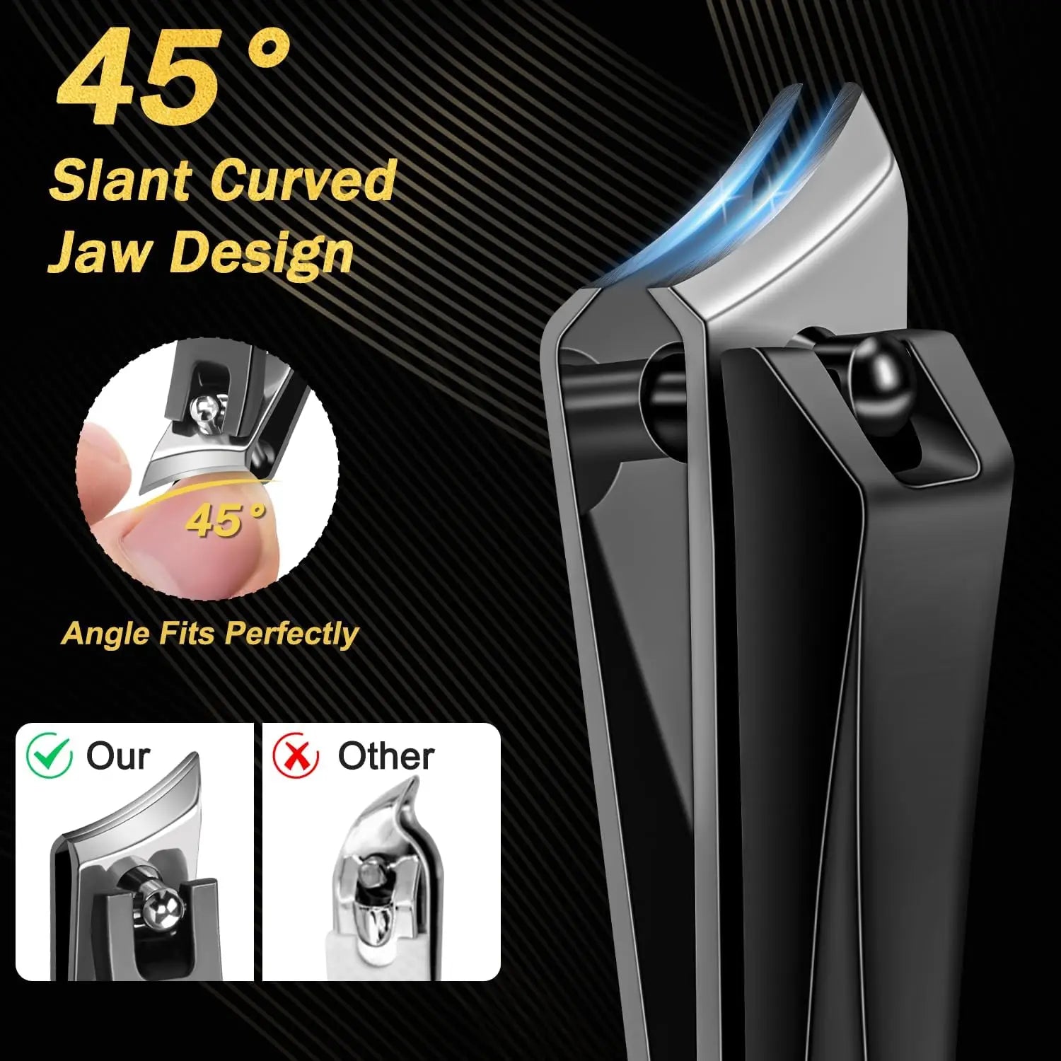 5PCS/7PCS Set Heavy Duty Nail Clippers Angled Head Large Toenail Clippers Ingrown Toe Nail Clippers for Thick Toenails  Seniors