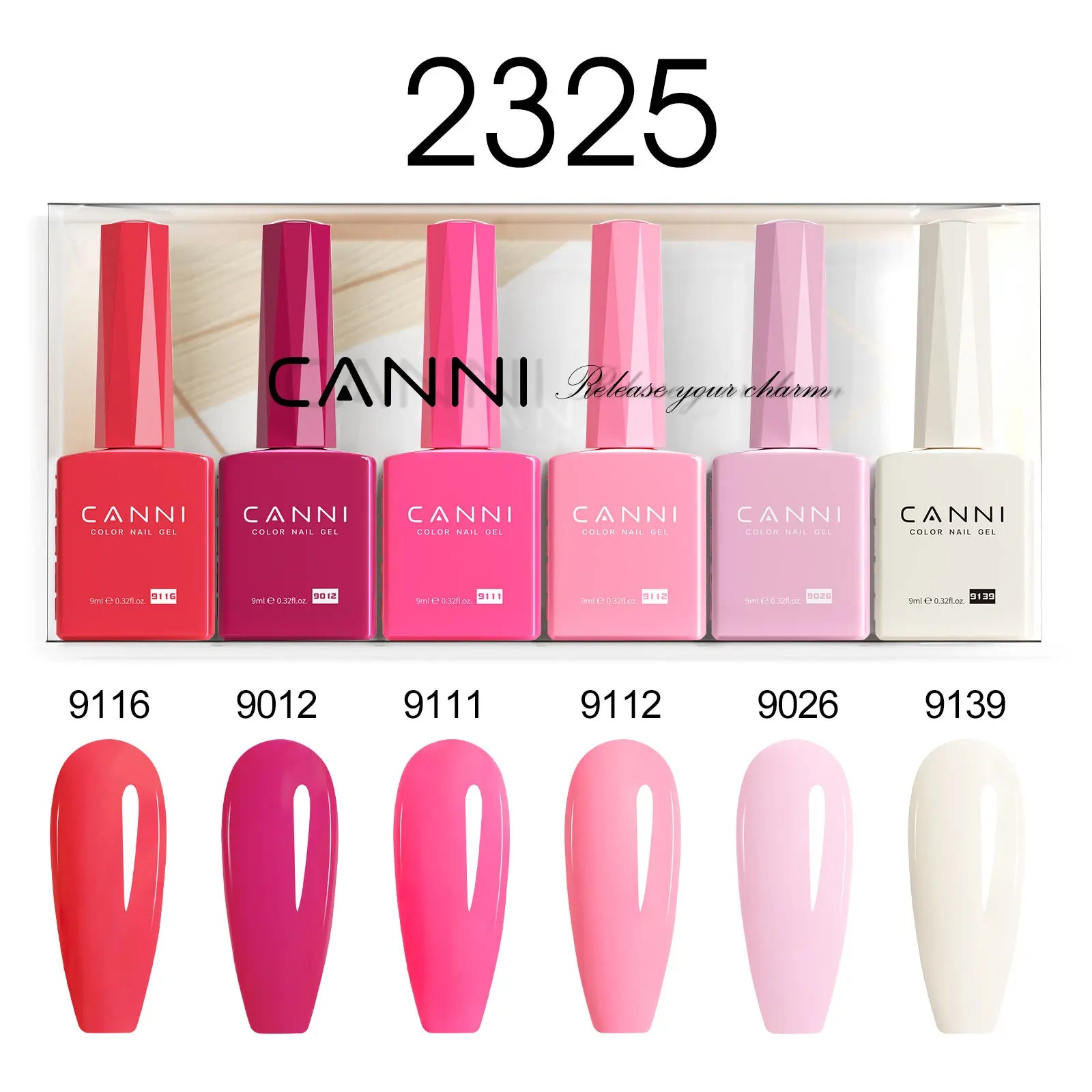 6pcs*9ml HEMA TPO FREE Nail Gel Polish CANNI Semi Permanent Jelly Pink Nude Color Gel Varnish Great Coverage UV LED Lacquer
