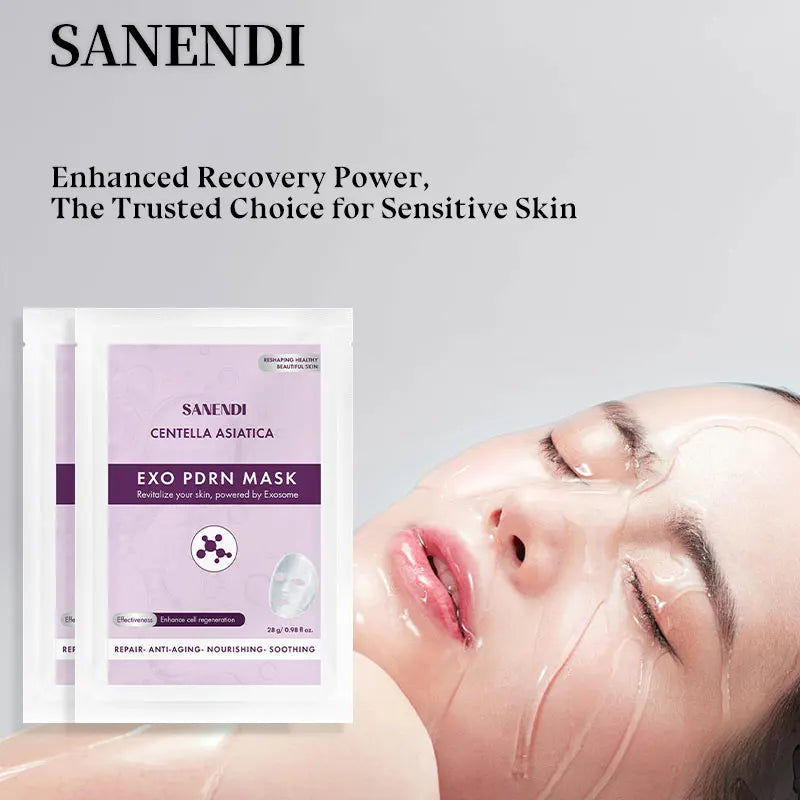 5Pcs PDRN Exo-Bio Collagen Face Mask Moisturizing Oil-Control Brightening Hydrating Shrink Pores Sheet Mask Beauty Skin Care