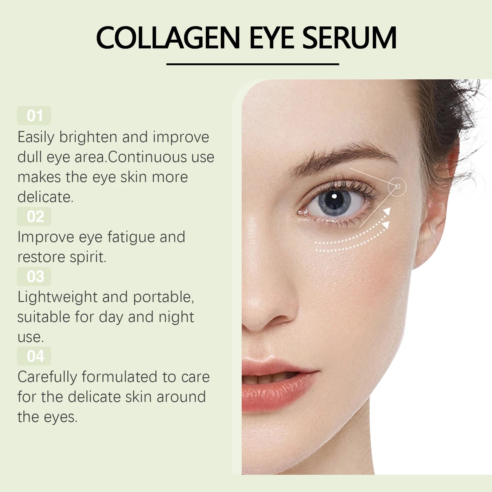 Collagen Eye Serum Cream Anti Dark Circles Eye Bags Eyes Puffy Repair Brightening Tighten Lifting Moisturizing Under Eye Roller