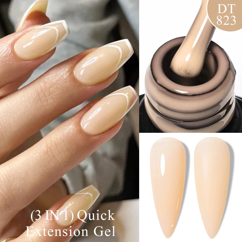 MEET ACROSS 7ml Dark Color Glitter Top Coat Gel For Nails Brocade Powder 2 In 1 Chameleon Nail Art Gel Varnish Manicure