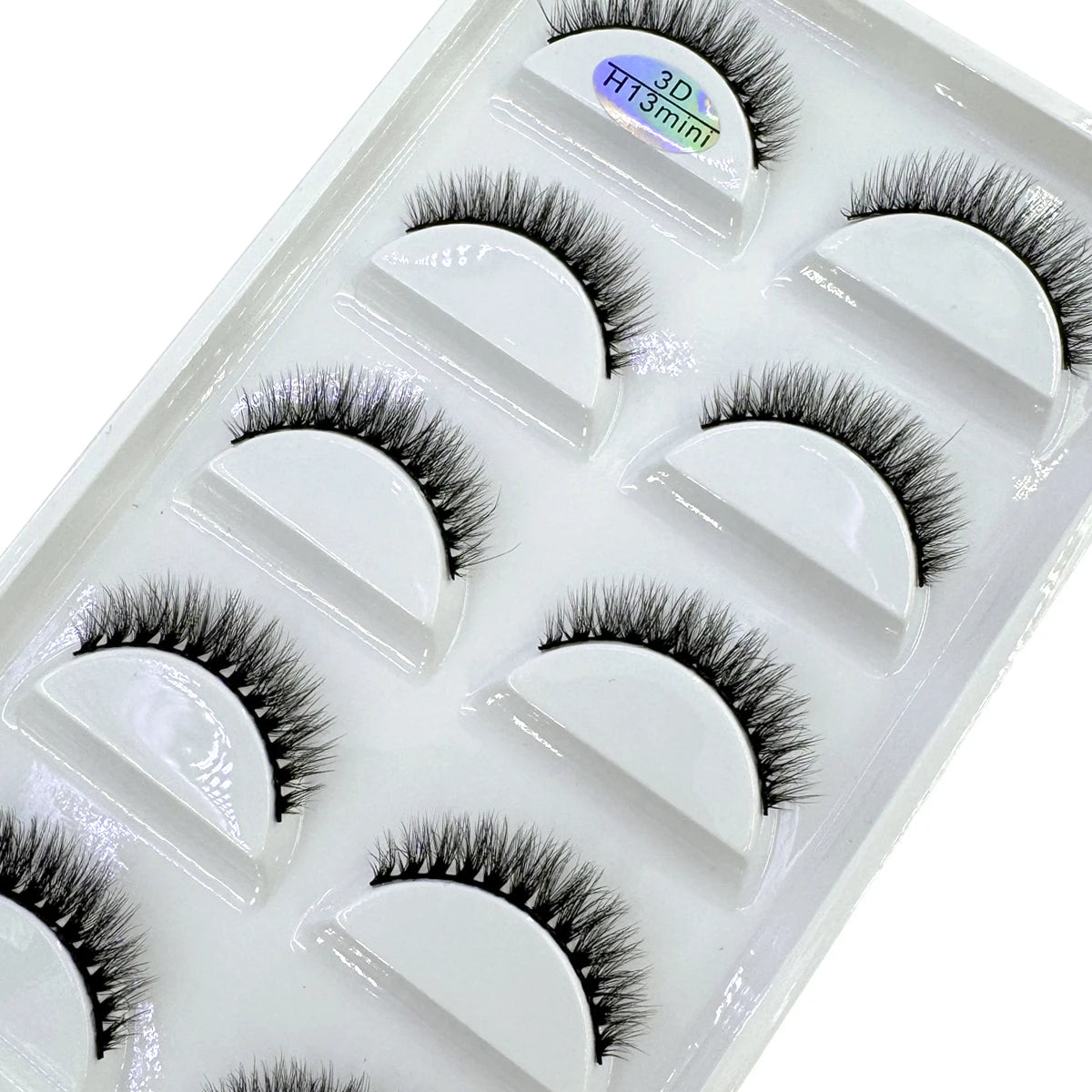 AMSNCN NEW 5Pair 100% Real 3D Mink Lashes Soft Natural False Eyelashes Makeup Long Eye Lashes Eyelash Extension CiliosH13mini