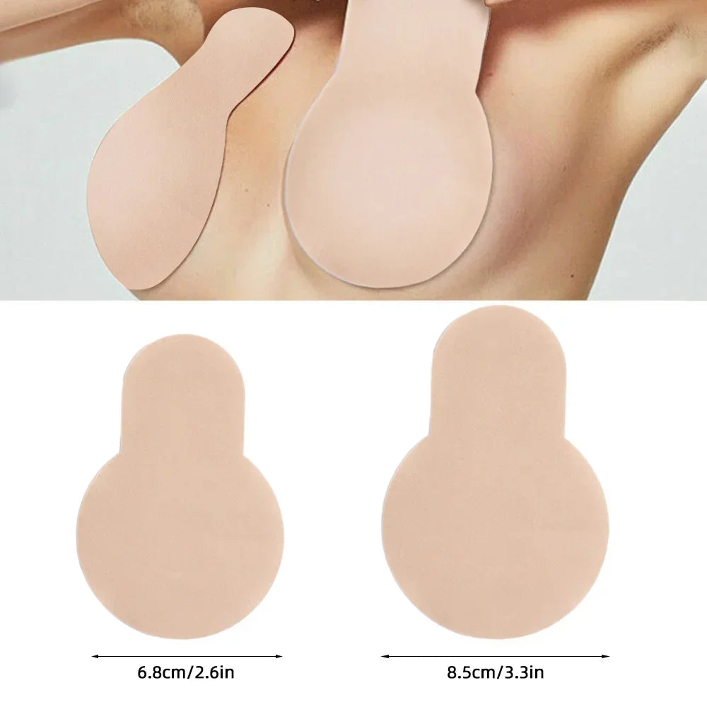 10Pcs Push Up Bras Self Adhesive Silicone Strapless Invisible Bra Women Reusable Sticky Breast Lift Bra Pads Petal Nipple Covers