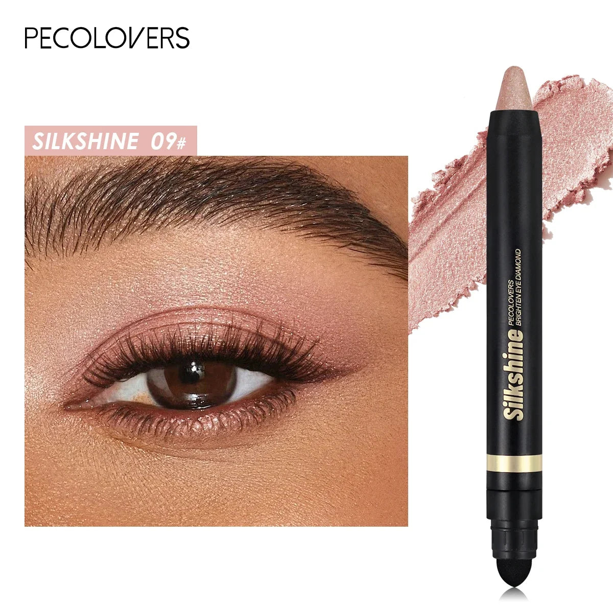 Colorful Shimmer Eyeshadow Stick Double Ended Metallic Pearlescent Highlighter Makeup Pigment Silkworm Eyeshadow Pen