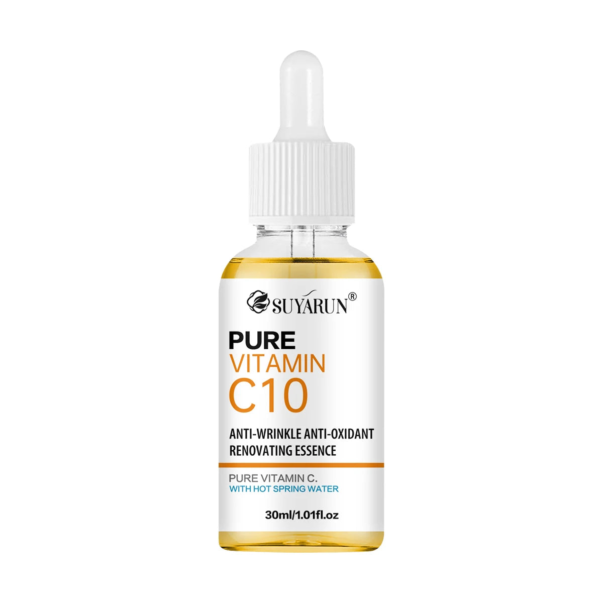 SUYARUN 10% Vitamin C Serum for Face - Brightening Anti-Aging Treatment, Dark Spot Corrector with Hyaluronic Acid & Vitamin E.