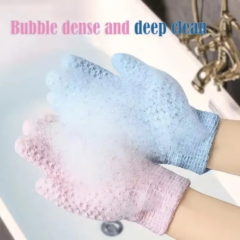 2 PCS Bath Gloves Peeling Exfoliating gloves Mitt Shower Scrub Gloves Massage for body scrub Sponge Wash Skin Moisturizing SPA