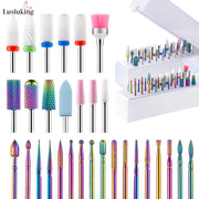 30pcs Nail Drill Bits Ceramic Diamond Cuticle Efile Tungsten Carbide Milling Cutter for Manicure Remover Acrylic Gel Nail Tools
