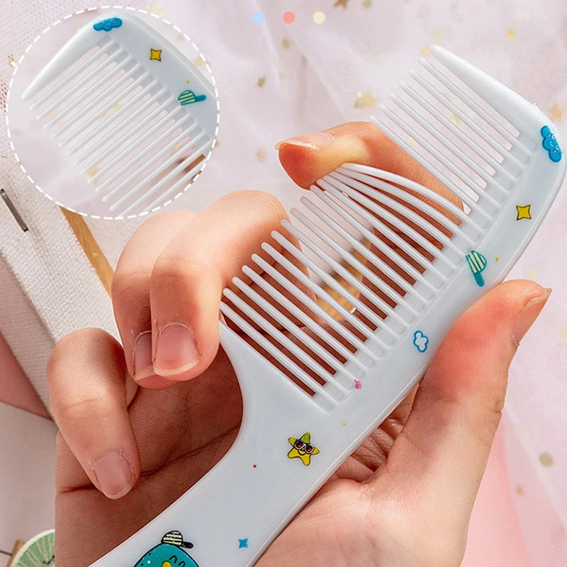 2Pcs/Set Cute Kids Hairdressing Comb Anti-static Pointed Tail Comb for Girls Whale Dinosaur Giraffe Unicorn Hair Cmb Kids