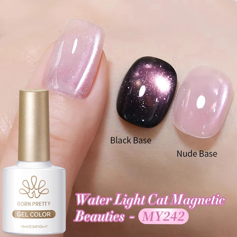 BORN PRETTY 10ml Rhine Lake Blue Cat Magnetic Gel Dark Blue Glitter Soak Off UV Gel Nail Art Varnish Manicure Nail Art Salon