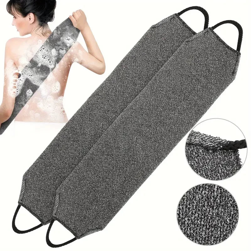 2pcs African Net Bath Body Exfoliating Long Net Double-Sided Shower Body Scrub Back Scrubber Skin Smoother Beauty Skin Bath Wash