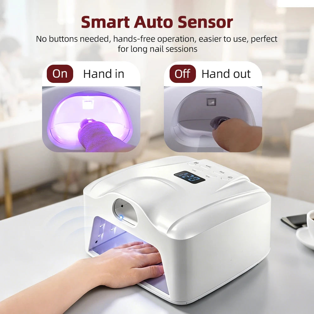 2 IN 1 Nail Lamp Single Toe Single Finger Gel Nail Curing Lamp Full Hand Fast Drying LED Light Nail Dryer Auto Sensor Dual Lamp