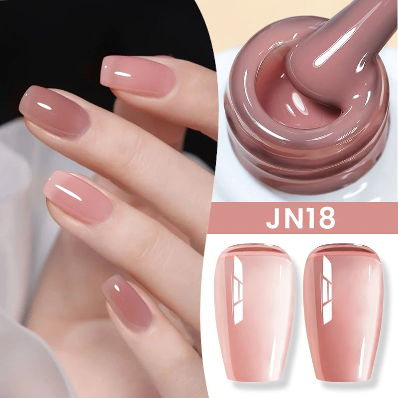 BORN PRETTY 10ml Translucent Color Gel Polish Jelly Nude Autumn Jelly Amber Semi Permanent UV Gel Nail Art Soak Off Gel Varnish