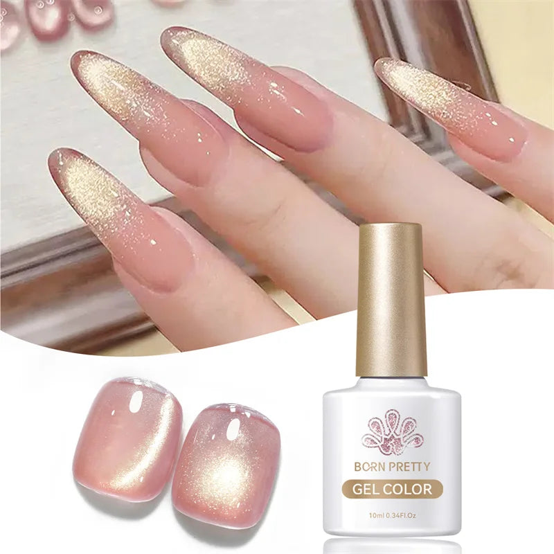 BORN PRETTY 10ml Wishing Apple Red Glass Bead Cat Magnetic Gel Ultra Shine Soak Off UV Gel Nail Art Varnish Nail Supplies