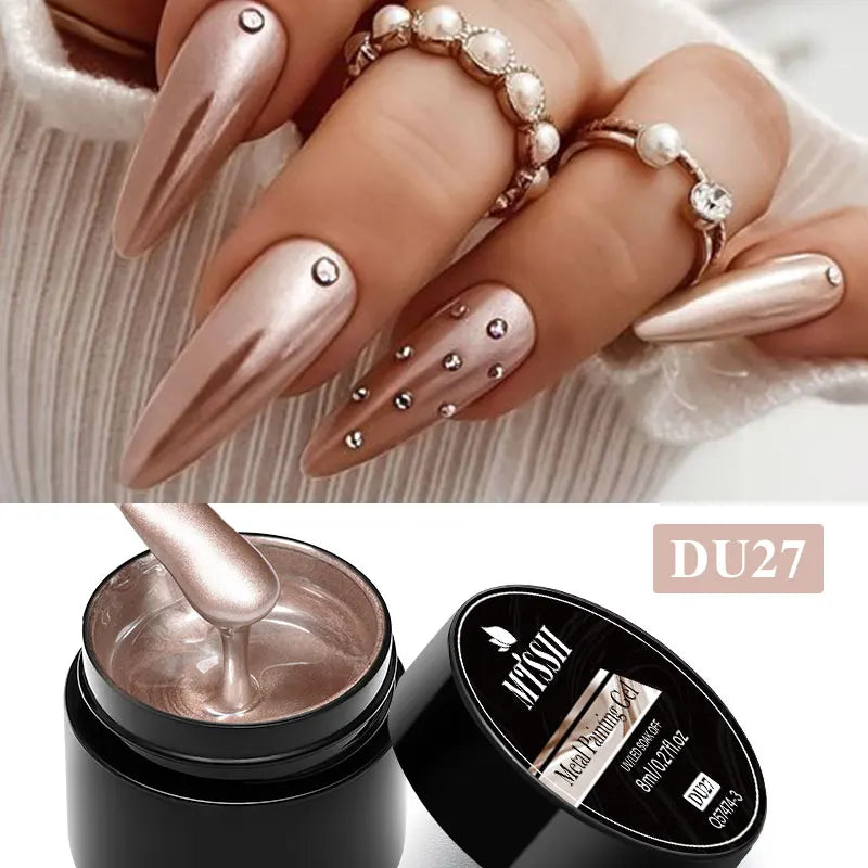 8ML Glitter Gel Nail Polish Shining Mineral Sequins Soak Off UV LED Nail Gel Semi Permanent Nail Art Supplies for Manicure