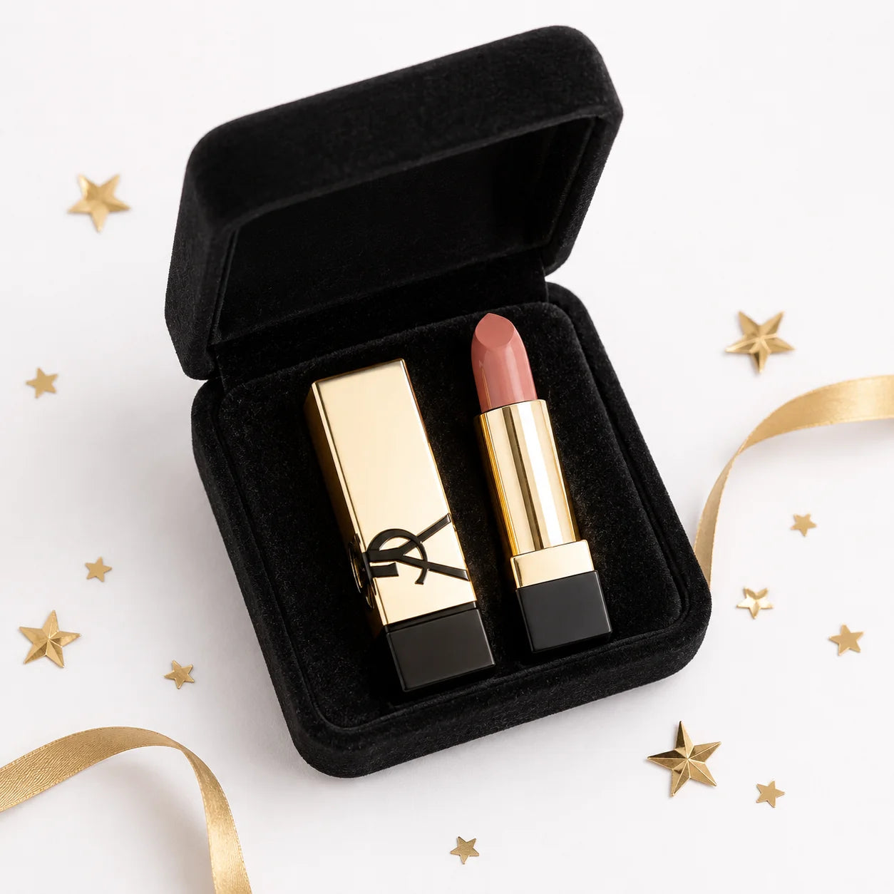 YSL Rouge Pur Couture Satin Lipstick Mini NM Nu Muse 1.3g Moisturizing Long Lasting Lipstick with Ceramides Nourishing Lip Care