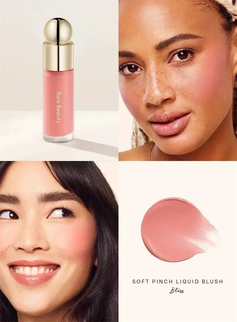 Rare Beauty Rose Neutral Mauve Blush Powder Portable Makeup Liquid Blush Moisturizing Dual-use Waterproof Lip Gloss Plump Smooth