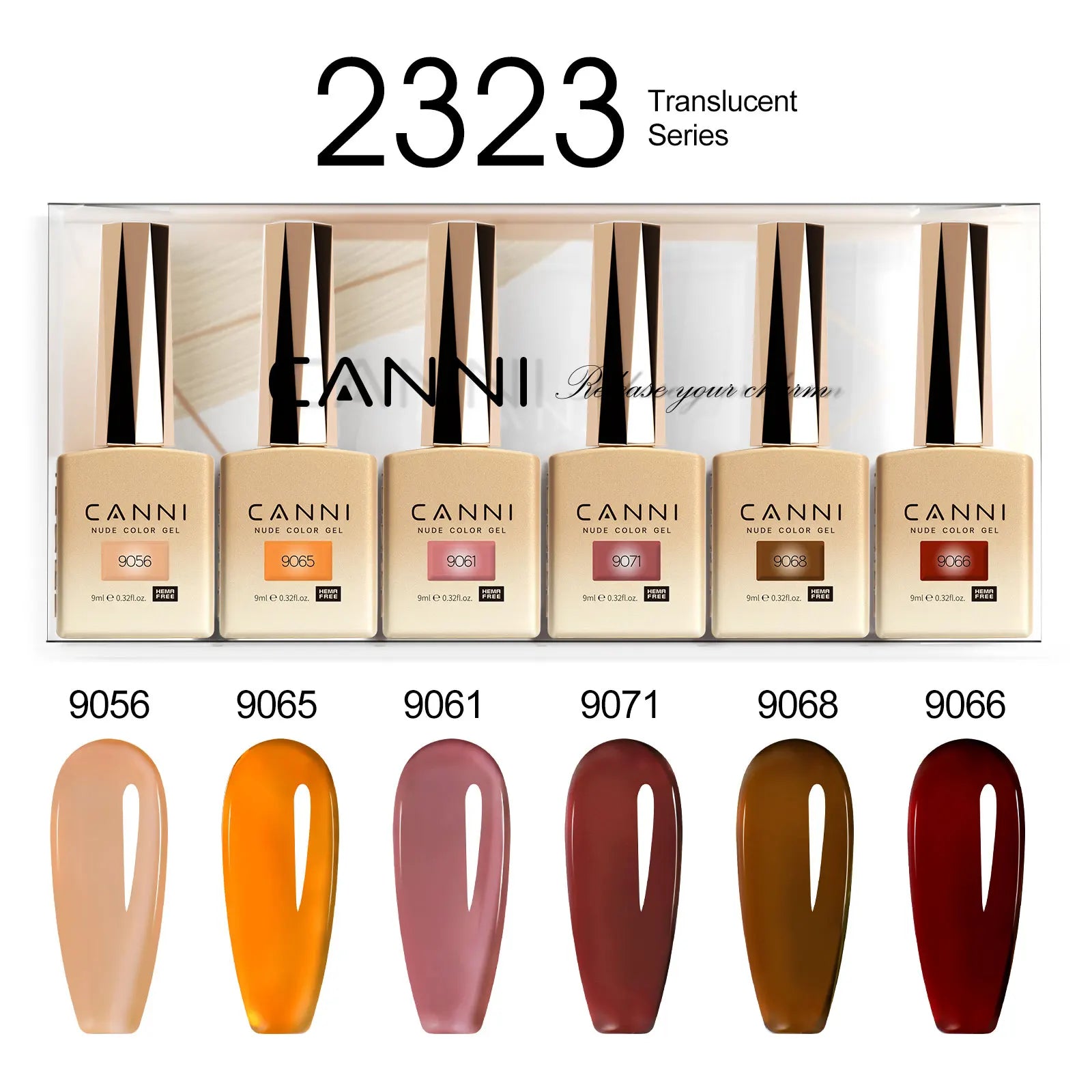 6pcs*9ml HEMA TPO FREE Nail Gel Polish CANNI Semi Permanent Jelly Pink Nude Color Gel Varnish Great Coverage UV LED Lacquer