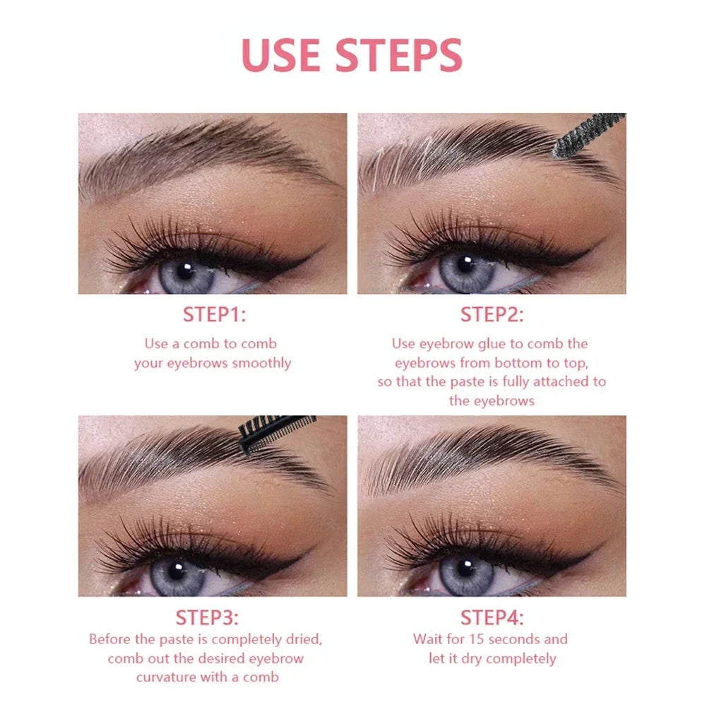 Double Head Eyebrow Soap Wax Eyebrow Styling Gel Waterproof Lasting 3D Feathery Wild Brow Styling Easy To Wear Makeup Eyebrows