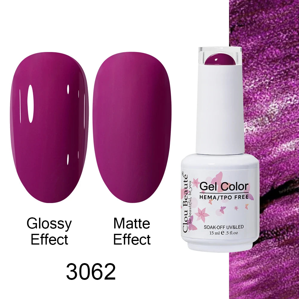 Clou Beaute Gel Nail Polish Neon Brown Royal Blue Red Green Pastal Nude Nail Art Varnishes Gel Lacquer Top Coat UV Gel Nail