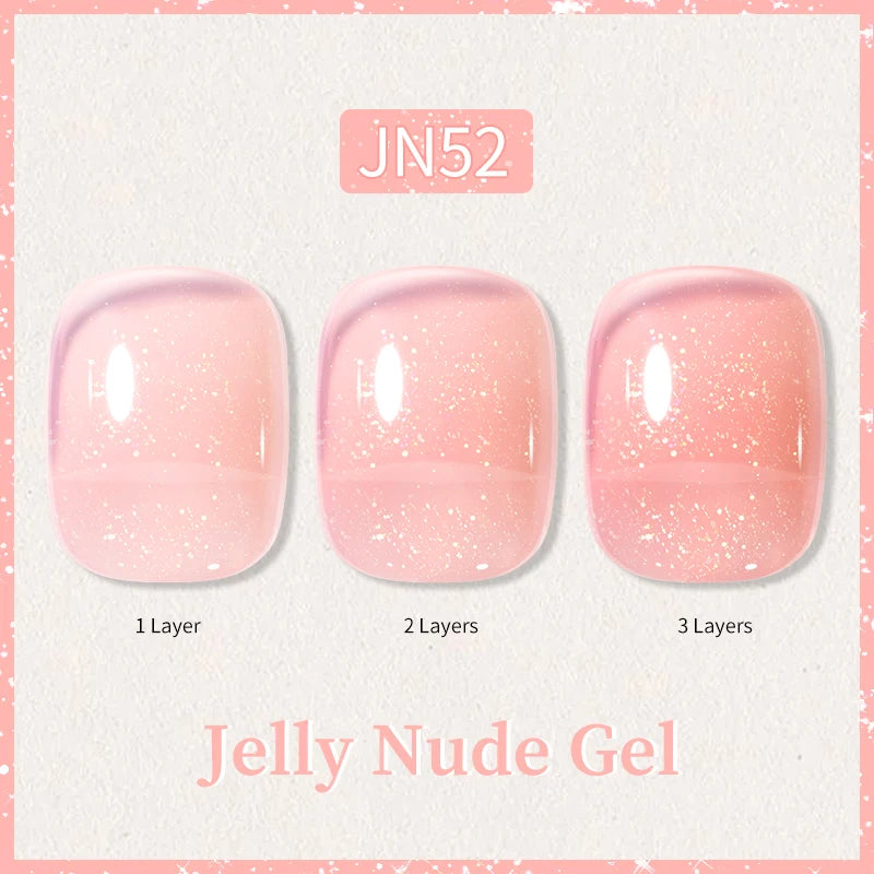 BORN PRETTY 10ml Glitter Pink Nude Jelly Nail Gel Polish Varnis Semi-permanent Sheer Translucent UV LED Soak Off Gel Polish