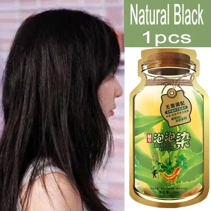Natural Plant Herbal Hair Dye Shampoo 5 Minutes Change Hair Color Non-irritating Nourishing Repairs Gray White Hair Beauty Care