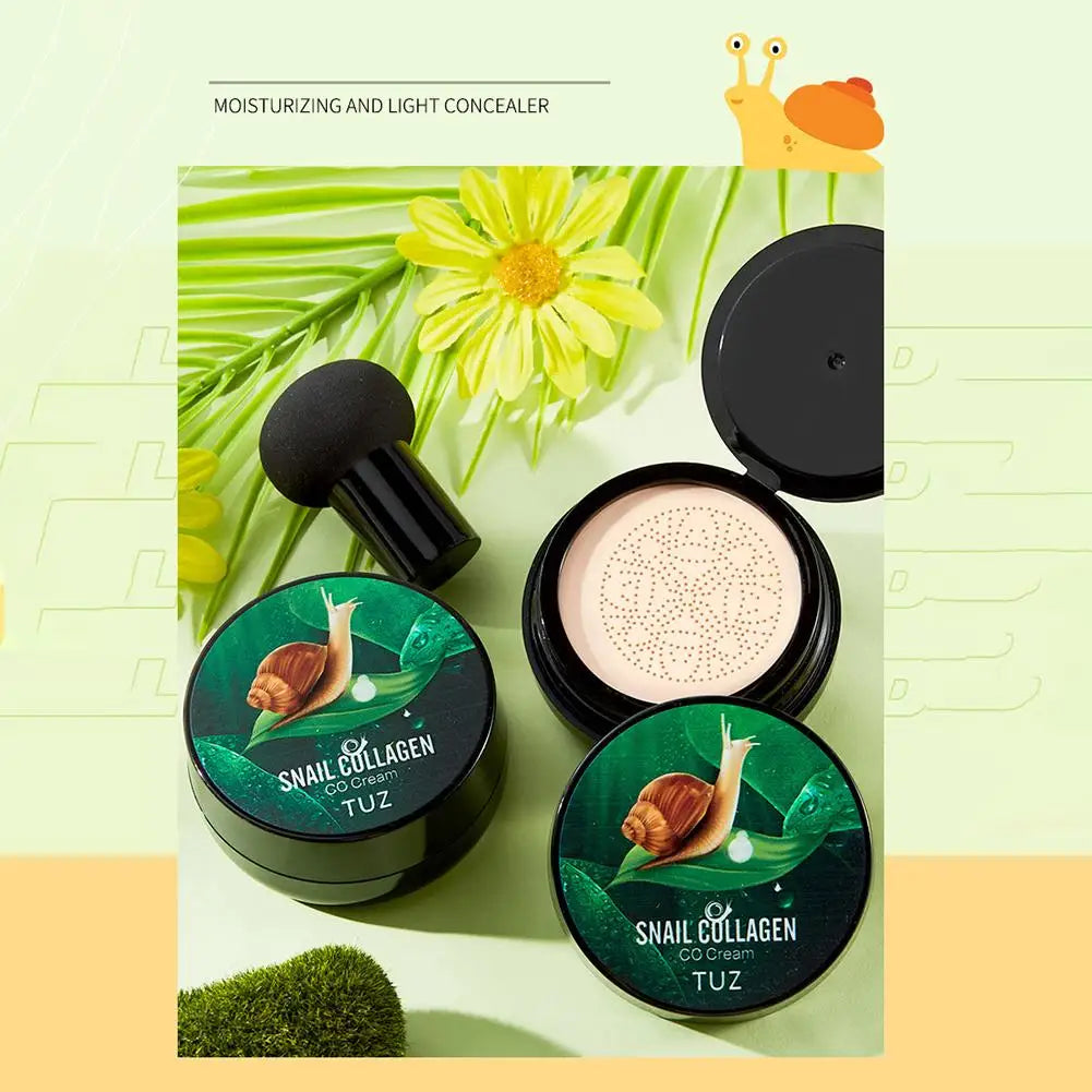 Mushroom Cc Cream Snail Collagen Air Cushion Face Beauty Concealer Cosmetic And Moisturizing Base Nourishing Makeup P9s2