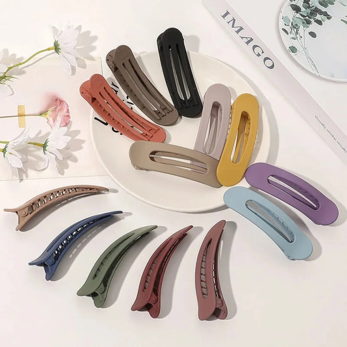 Large Korean Frosted Hair Clips 1 PCS Toothed Non-slip BB Barrette Solid Acrylic Hairpins Fashion Hair Accessories for Women Gir