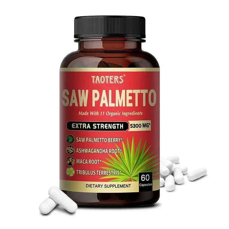11-in-1 Saw Palmetto Capsules - Ashwagandha, Turmeric & Tribulus, Support Prostate, Urinary Tract & Hair Health Anti Hair Loss