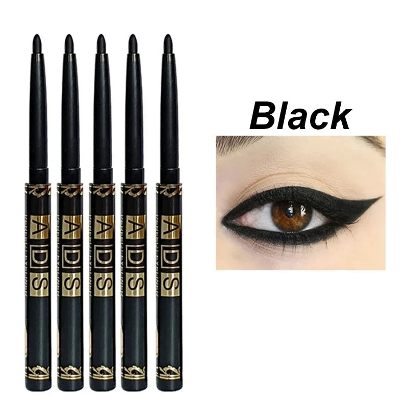 1/2/5/12pcs Waterproof & Sweat-Proof Black Eyeliner Pencil Eye Liner Gel Pen Long-Lasting Anti-smudging for Bold Eye Makeup