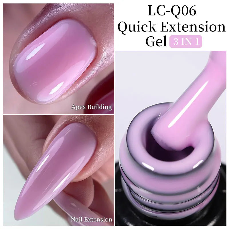 LILYCUTE 7ML Jelly Nude Pink Quick Extension Gel Nail Polish Transparent  Finger Prolong Long Lasting Construction Gel Varnish