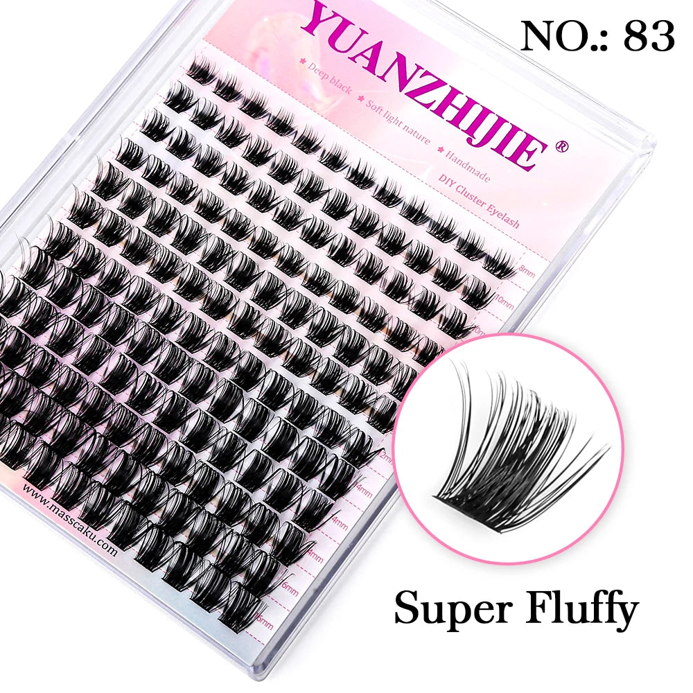Mix Color 144 Russian Volume YUANZHIJIE False Eyelashes Natural Soft DIY Cluster Segment Lashes Cute Deer Rainbow Eyelashes