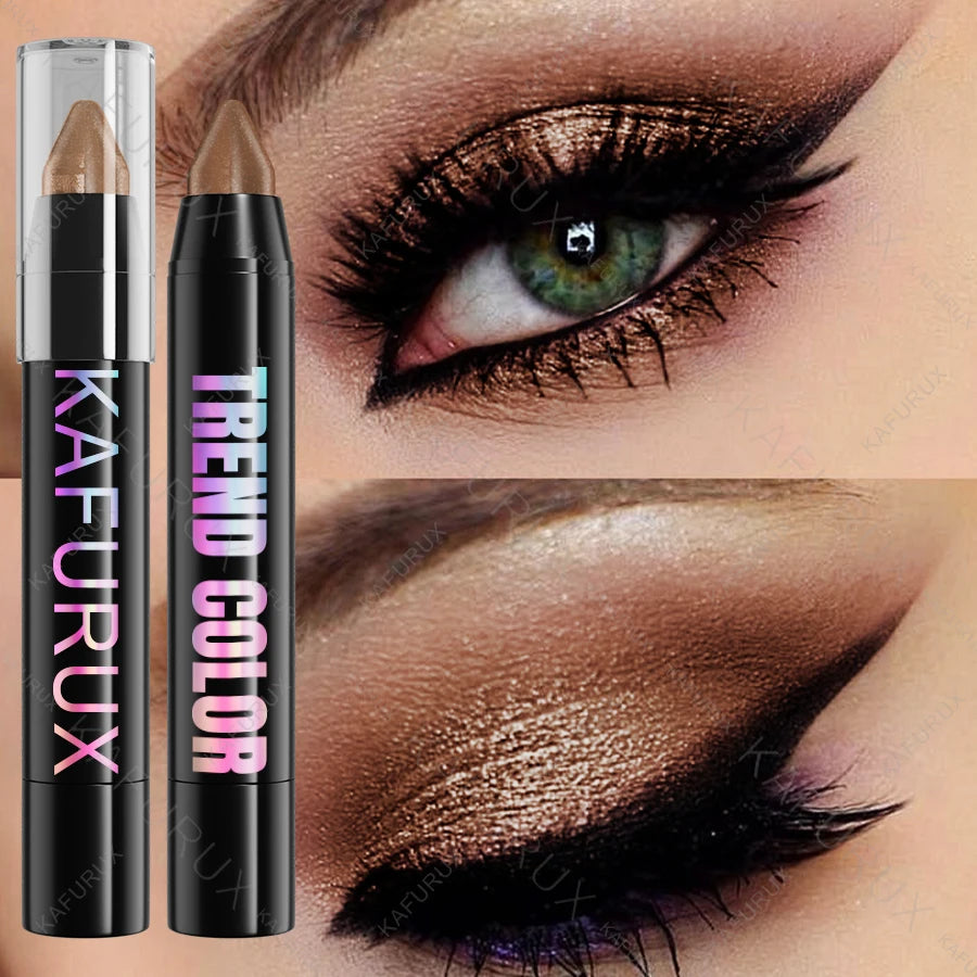 19 Colors Glitter Eye Shadow Pen Waterproof Metallic Matte Nude Eye Shadow Korean Makeup Gifts Purple Blue Brown Green Cosmetic