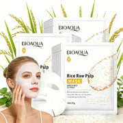 20pcs BIOAQUA Rice Raw Pulp Facial Masks Set Whitening Moisturizing Hydrating Anti-aging Face Sheets Masks Skin Care Products