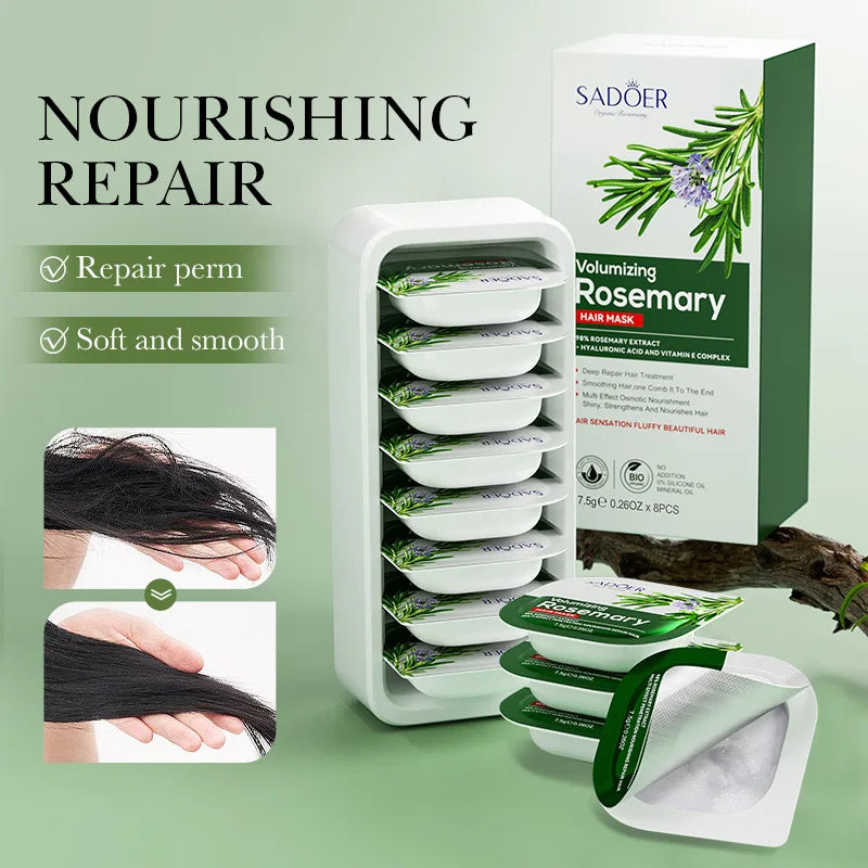 Rosemary Straightening Hair Mask Pro Repair Hair Frizz Anti-Split Ends Keratin Deep Treatment Soften Smooth Healthy Hair Care