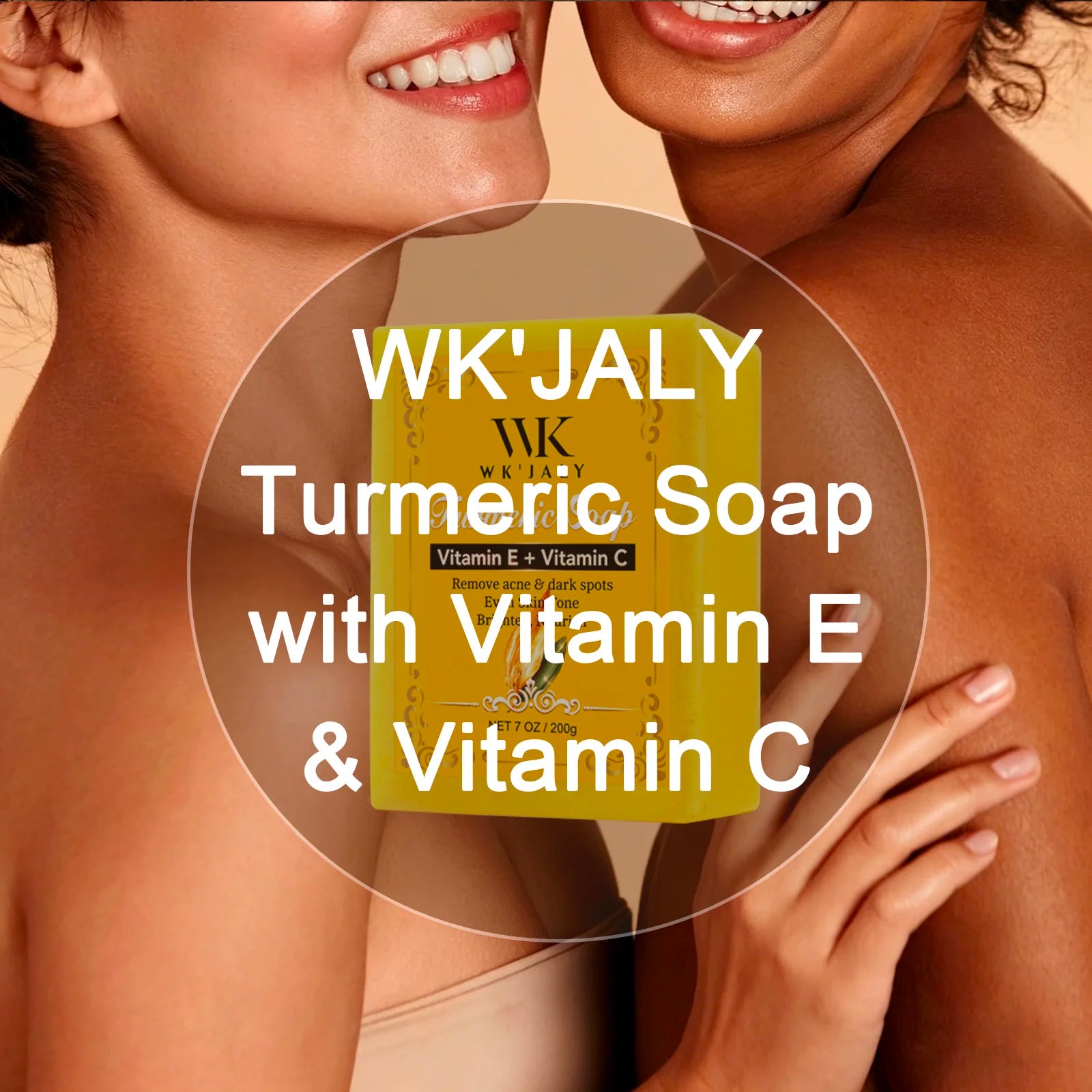 WK JALY Turmeric Glow Soap, Anti Acne, Spot, Whitening, Natural Nourishing & Hydrating, Gentle Daily Cleansing For All Skin Type