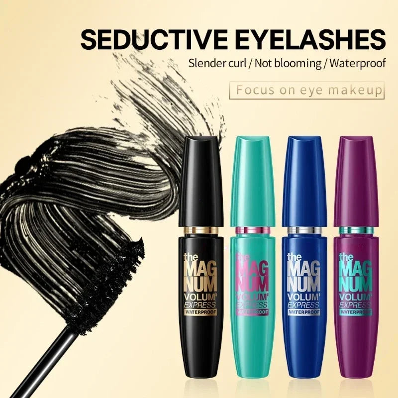 4D Black Mascara Thickening Lengthening Curling Waterproof Liquid Fiber Mascara Lasting Black Content and Non-caking Prolonged