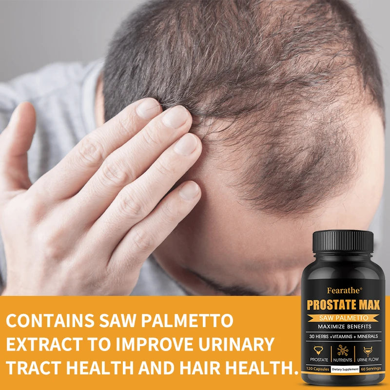 Saw Palmetto Prostate Supplement - 30 Plant Extracts, Vitamins & Minerals for Men's Prostate Health, Urination & Hair Growth