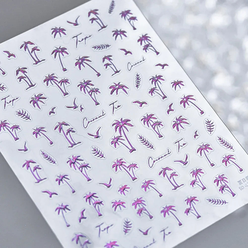 5D Jelly Flower Nail Stickers Delicate Petal Blossom Shiny Like Translucent Floral Self Adhesive Decoration Manicure Decal DIY