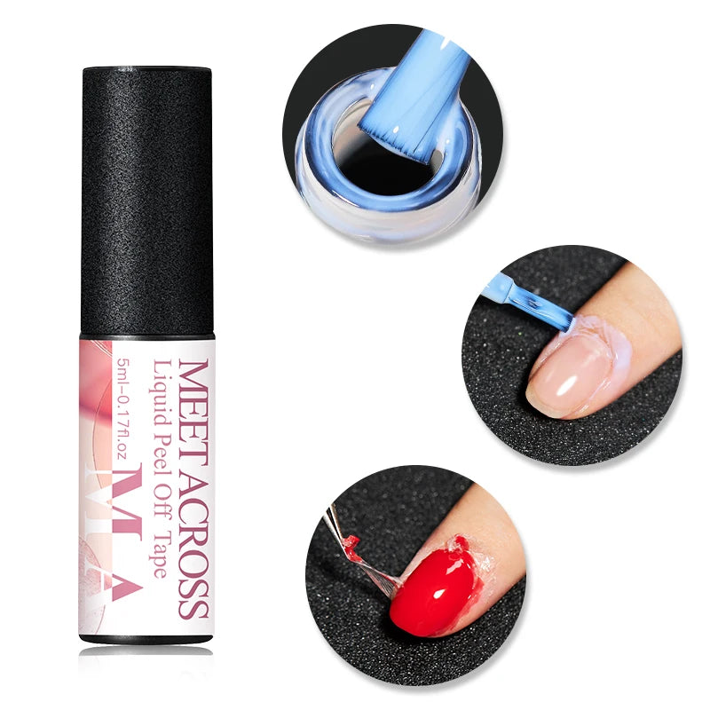 MEET ACROSS 7ml Dark Color Glitter Top Coat Gel For Nails Brocade Powder 2 In 1 Chameleon Nail Art Gel Varnish Manicure
