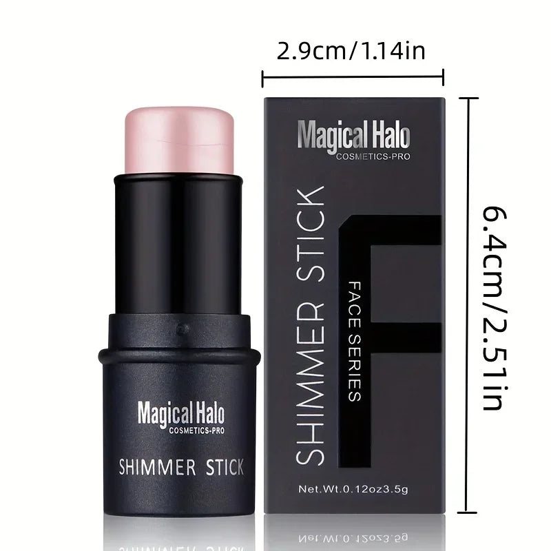 Magical Halo Shimmer Stick - Multi-Use Highlighter & Contour Makeup for Radiant Glow - Daily Wear 01# & 02#