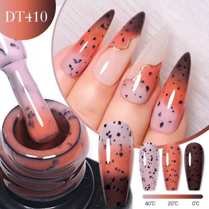 MEET ACROSS 7ml 36Colors Glitter Thermal Gel Nail Polish 3 Colors Changing Soak Off Gel Winter Semi Permanant Nail Art Varnish